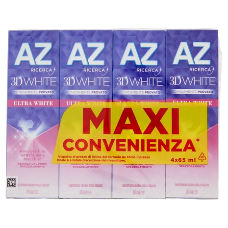 AZ Dentifricio 3D White Ultra White 4x65 ml